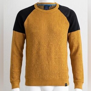 Burnside Black & Yellow Raglan Knit Crewneck Sweater Men’s Medium